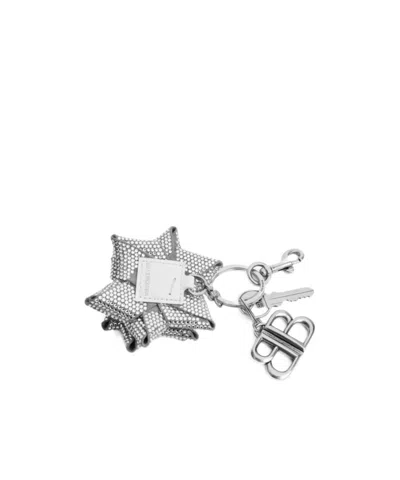 Balenciaga Women's Charm/keychain Gifting Bow In Crystal In Metallic