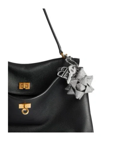 Balenciaga Women's Charm/keychain Gifting Bow In Crystal In Metallic