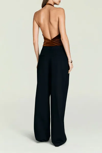 Ser.o.ya Vika Velvet Bodysuit In Marigold In Animal Print