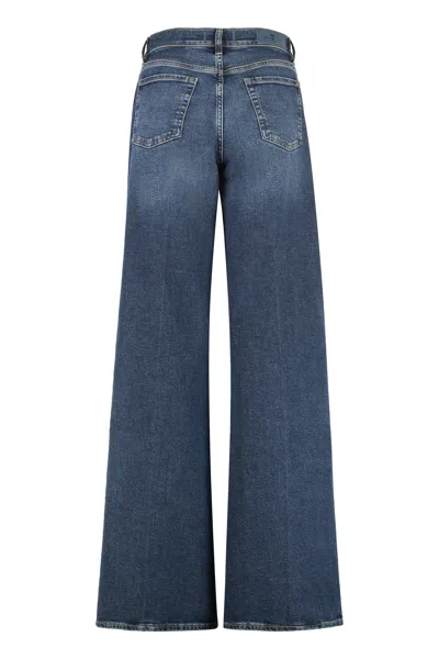 7 For All Mankind Lotta Wide-leg Jeans In Blue