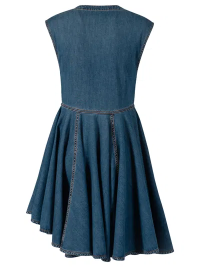 Alaïa Alaia Denim Wrap Mini Dress In Blue