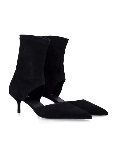 Alaïa Cut Out Kitten Heel Ankle Boots In Black