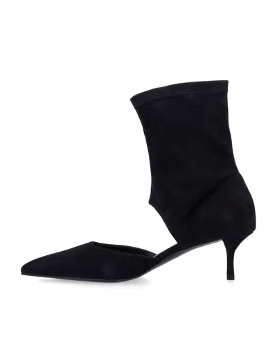 Alaïa Cut Out Kitten Heel Ankle Boots In Black
