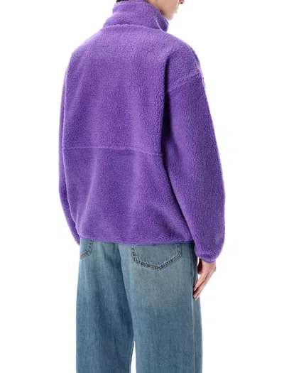 American Vintage Hoktown Fleece Jacket In Purple