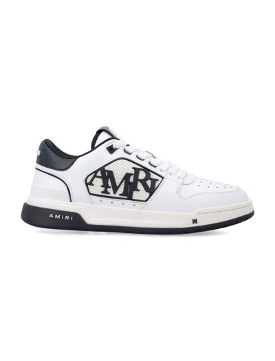Amiri White Low Top Sneakers With Logo Patch On The Side And Contrasting Heel With Logo Lettering In Leath In Multi