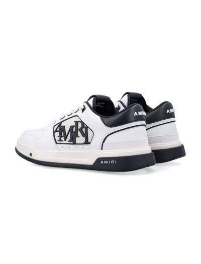 Amiri White Low Top Sneakers With Logo Patch On The Side And Contrasting Heel With Logo Lettering In Leath In Multi