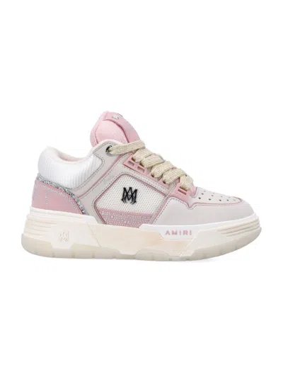Amiri Crystal Sneakers Featuring Contrast Paneling In Pink