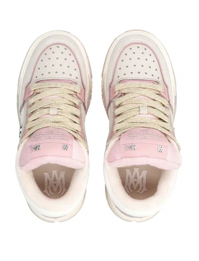 Amiri Crystal Sneakers Featuring Contrast Paneling In Pink