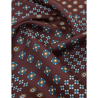 Reiss Womens Nina Graphic-print Silk Neck Tie Burgundy In Burgundy