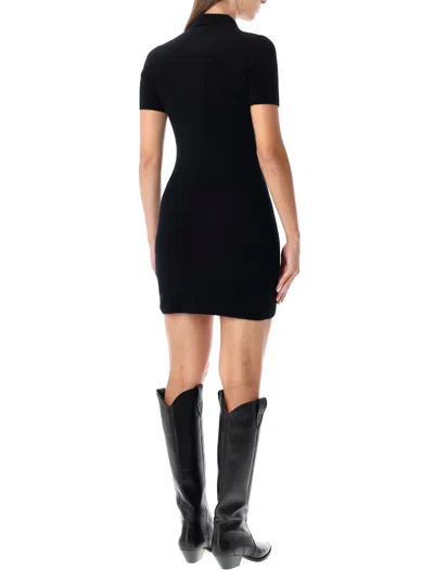 Alexander Wang T T By Alexander Wang Black Wool Polo Mini Dress In Black