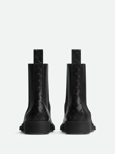 Bottega Veneta Leather Intrecciato-detail Ben Chelsea Boots In Black