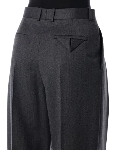 Bottega Veneta Tailored High Waist Trousers In Gray