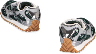 Bottega Veneta Dynamic Orbit Sneakers Featuring Mesh Panels In Green