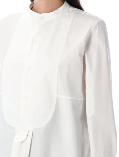 Bottega Veneta Relaxed Fit Long Sleeve Shirt With Plastron In White