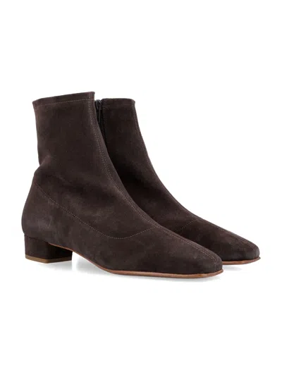 By Far Este Ristretto Brown Suede Ankle Boots In Brown
