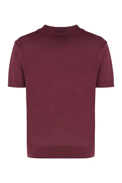 Calvin Klein Cotton Blend T-shirt In Burgundy