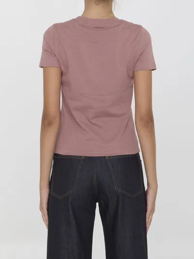 Chloé Cotton Crew-neck T-shirt In Pink