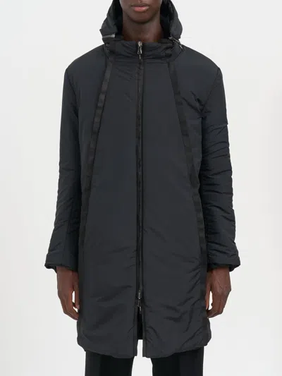 Daniele Basta Leather Long Jacket In Black