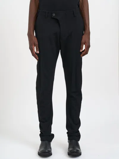Devoa Wool Trousers With Pleats In Black