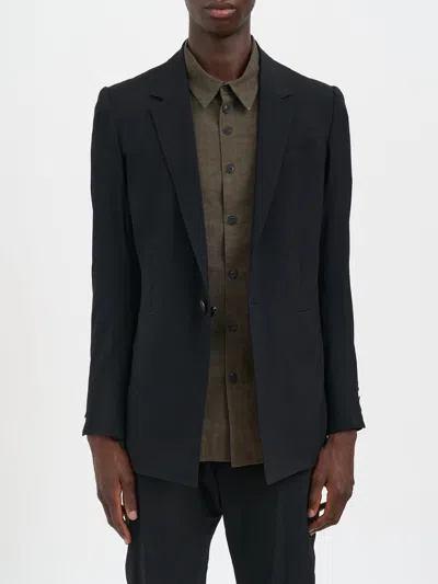 Devoa Single-breasted Wool Blazer In Black