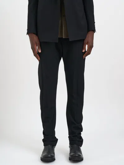 Devoa Wool Trousers With Pleats In Black