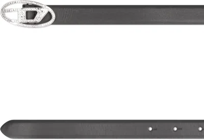 Diesel B-1dr Leather Belt In Black