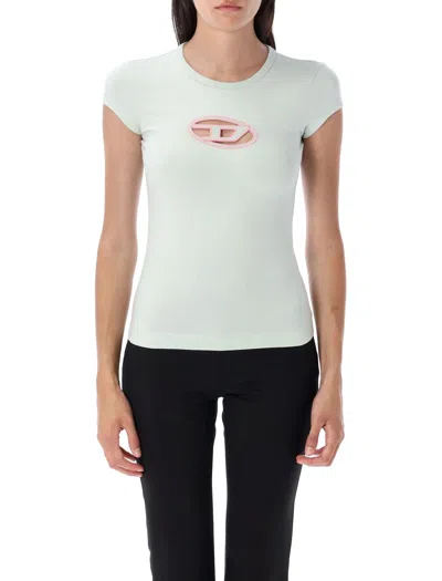 Diesel T-angie Cotton Crew-neck T-shirt In Neutral