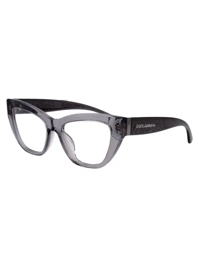 Dolce & Gabbana Dark Grey Injectate Glasses In Gray