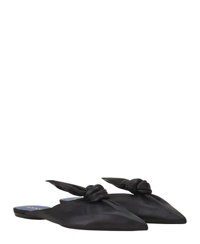Lanvin Knotted Pointed-toe Flat Mules In Black