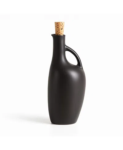Gharyan Stoneware Canard Olive Oil Dispenser In Black