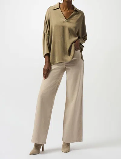 Joseph Ribkoff Dulce Polo With Brooch In Java In Neutral