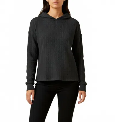 Mod-o-doc Long Sleeve Cropped Hoodie In Black In Black