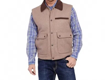 Cripple Creek Melton Microsuede Vest In Heather Oatmeal In Brown