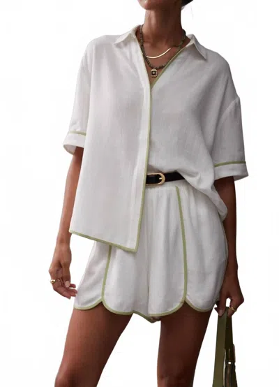Sancia Ellis Shirt In Creme/pistachio In Neutral