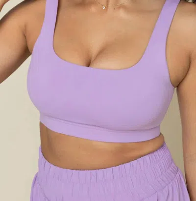 Popflex Active Tone Square Neck Bra In Mystic Purple In Purple