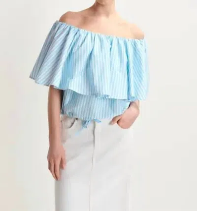 Essential Antwerp Hiebe Off Shoulder Top In Puerto Vallarta In Blue
