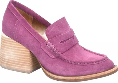 Kork-ease Modeste Suede High-heeled Loafer In Purple Mulberry In Pink