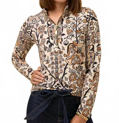 Spartina 449 Nora Zip Top In Guerard Estate Cream In Multi