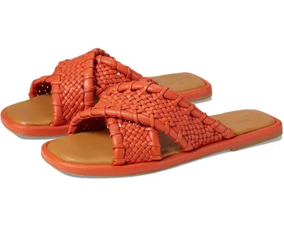 Spring Step Montauk Sandals Women's Mango Leather Open Toe Slide Gal1916 In Orange