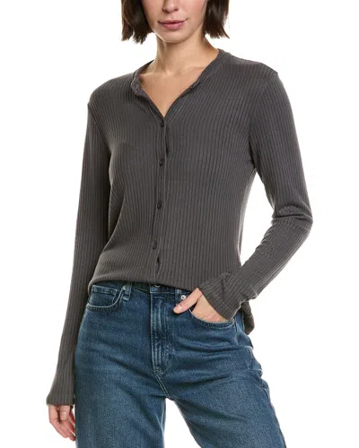 Bella Dahl Slim Fit Cardigan In Gray