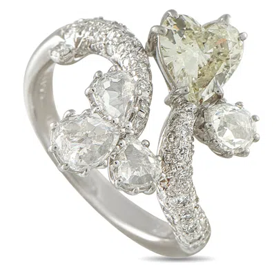 Lb Exclusive 18k White Gold 2.08ct Diamond Bypass Ring Mf16-110625 In Silver