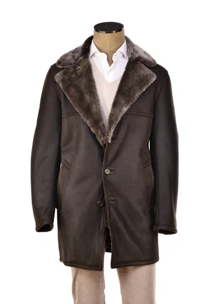 Hettabretz Isa Leather Shearling Overcoat In Brown