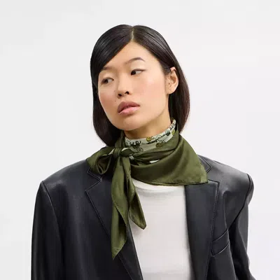 Coach Horse And Carriage Print Silk Square Scarf In Multi