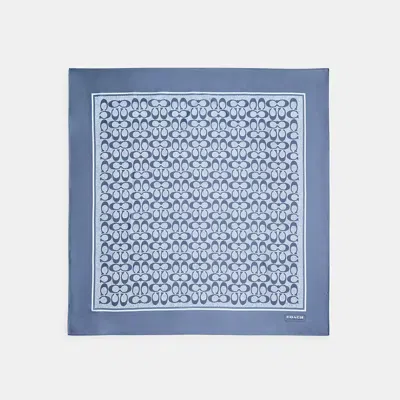 Coach Textured Signature Print Silk Square Scarf In Multi