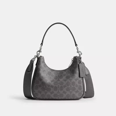 Coach Nolan Hobo Bag In Signature Canvas In Gray