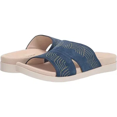 Spenco Twilight Ellie Sp1070pea Sandals Womens Blue Suede Slides Gal2113 In Blue