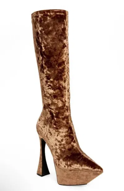 Jeffrey Campbell Women's Shego Knee High Platform Boot In Brown In Brown