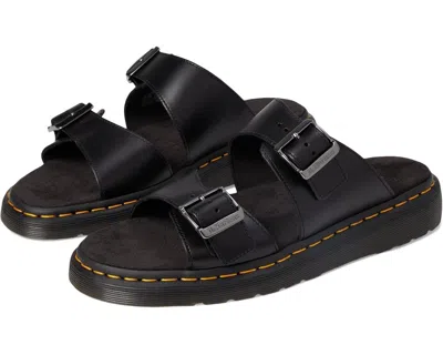 Dr. Martens Josef 31570001 Sandal Women's Black Leather Open Toe Slide Gal1278 In Black