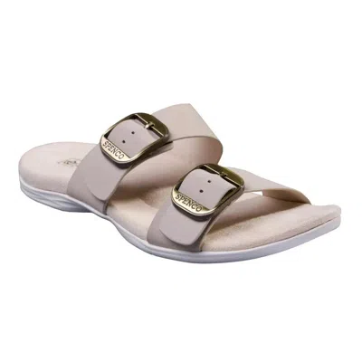 Spenco Vista Sandals Women's Wide Pink Leather Open Toe Slide Gal1150 In Pink