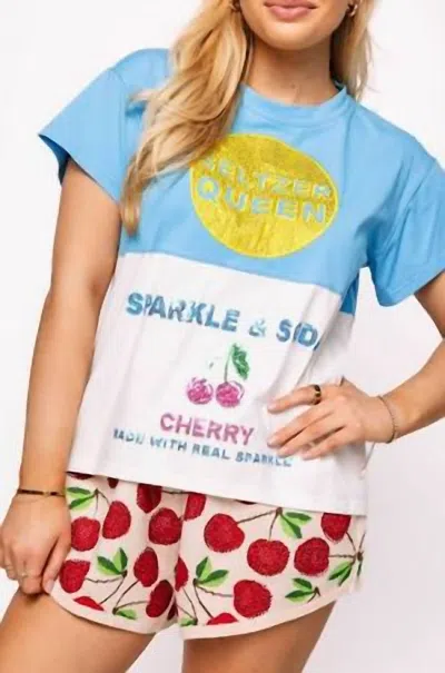 Queen Of Sparkles Women's Seltzer Top In Blue In Multi